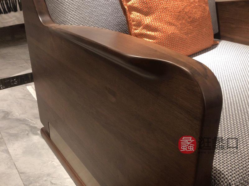 柏森优品LD+现代客厅沙发实木沙发单人位沙发YP001