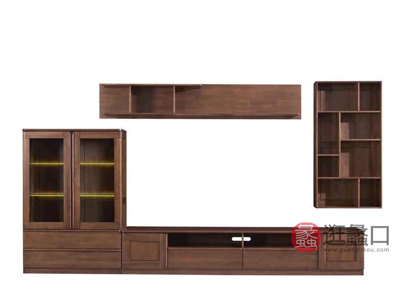 柏森优品LD+实木中式客厅装饰柜/储物柜H3705D