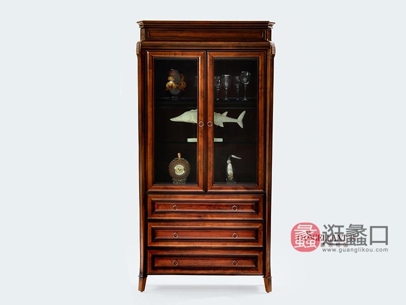 君诺家居·欧思格蓝家具美式经典客厅实木装饰柜/置物柜GL100