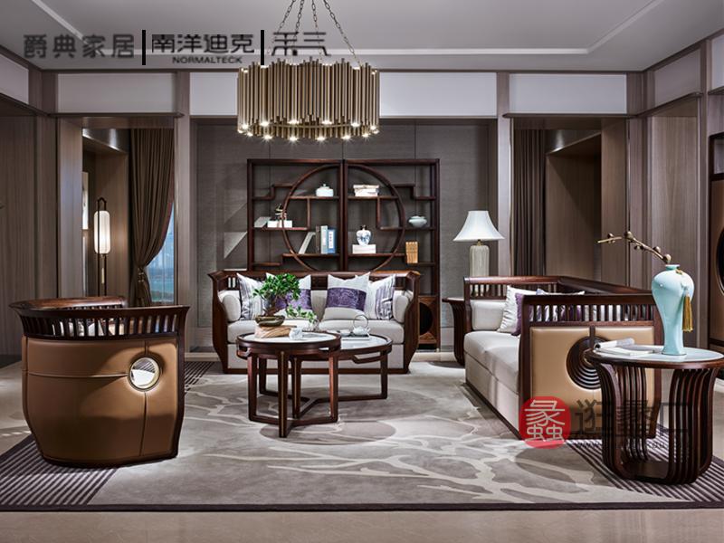 爵典家居·南洋迪克·禾气雅致大气黑檀沙发组合新中式客厅沙发组合GV023