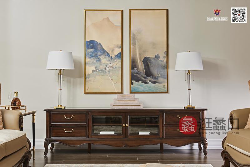 爵典家居·融峰国际家具实木美式客厅电视柜DT-04电视柜