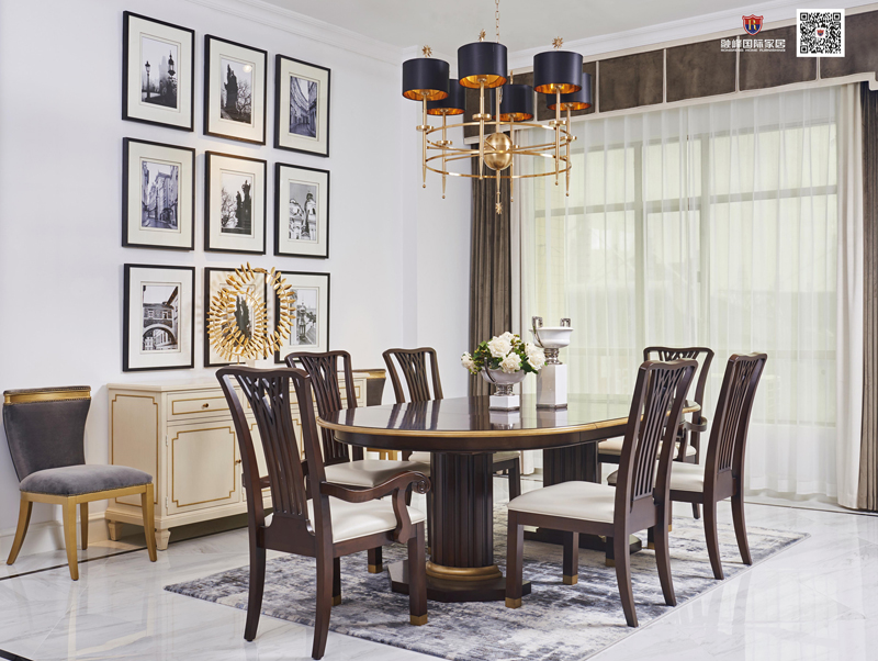 爵典家居·融峰国际家具实木美式餐厅餐桌椅BT-16餐桌