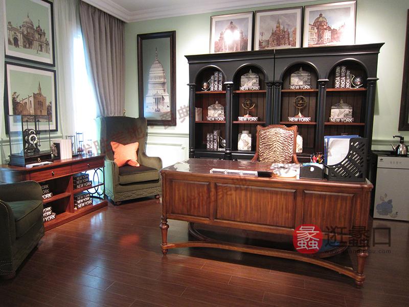 优胜美地家具·爵典家居美式书房实木书桌椅MOED-124