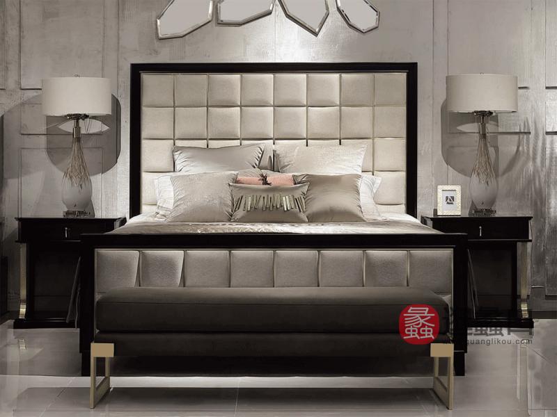 木语森林·LA现代轻奢整体家居轻奢卧室床时尚设计造型实木大床MY007