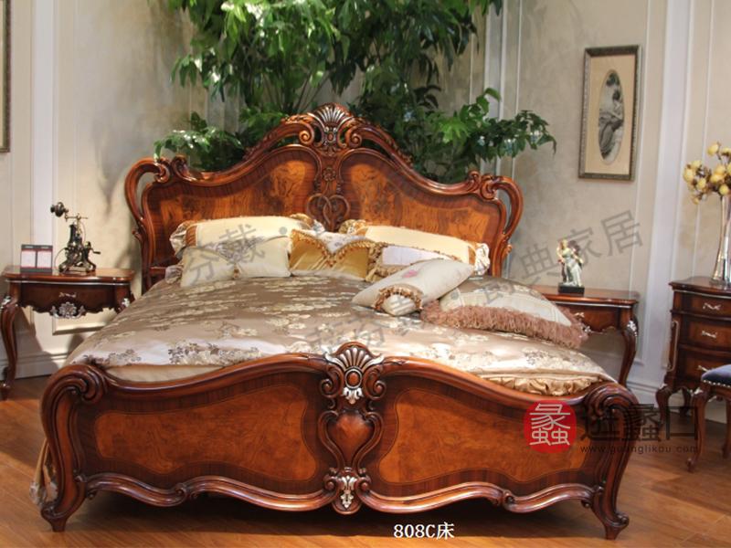 爵典家居·萨芬戴家具欧式卧室榉木纯实木大床808c床