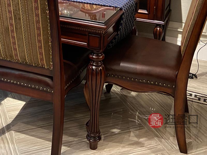 美哈特家具美式客厅沙发时尚大气实木长餐桌椅MHT021