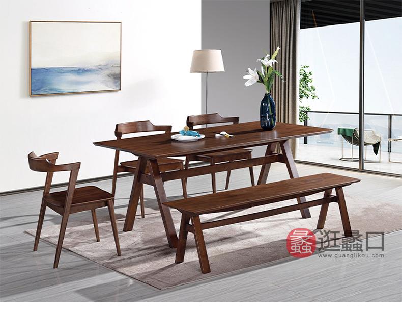 杩吉家具·工厂直营店进口橡胶木餐厅餐桌椅BC6600长凳