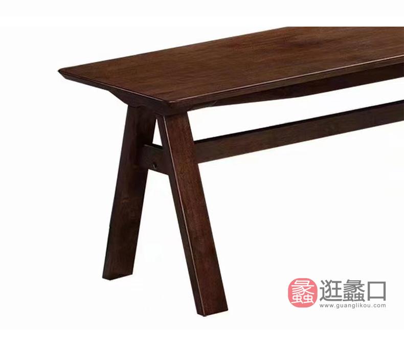 杩吉家具·工厂直营店进口橡胶木餐厅餐桌椅BC6600长凳