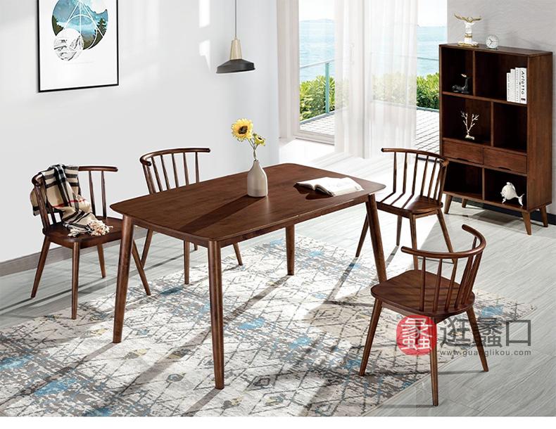 杩吉家具·工厂直营店进口橡胶木餐厅餐桌椅DC8009餐椅