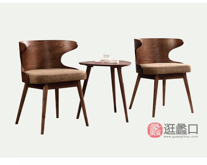 杩吉·工厂直营·苏州旗舰店北欧餐厅餐桌椅DC8583-2餐椅（有木皮）