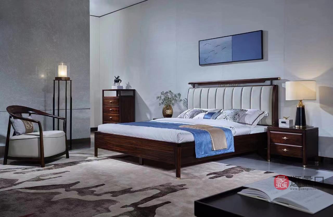 唯煌明舍家具WHMS00新中式简约大气新款卧室床WHMS006