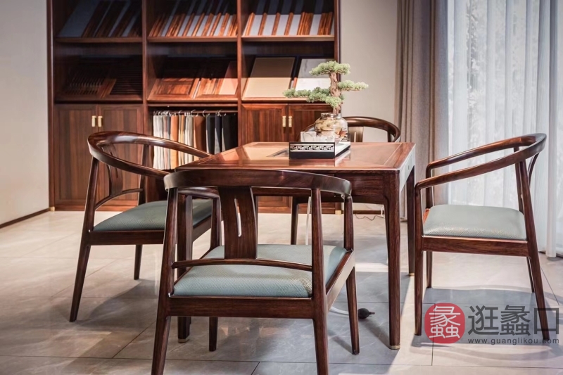 蠡口家具城阅界新中式家具新中式书房茶台茶桌椅yj019