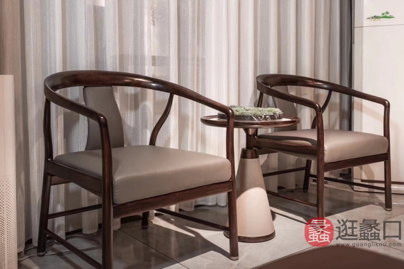 阅界新中式家具新中式客厅休闲椅yj019