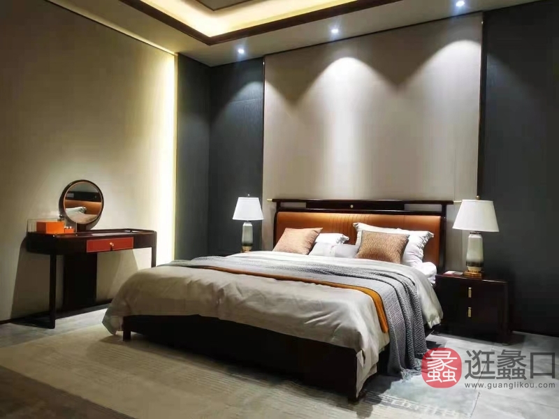 阅界新中式家具新中式卧室床yj026