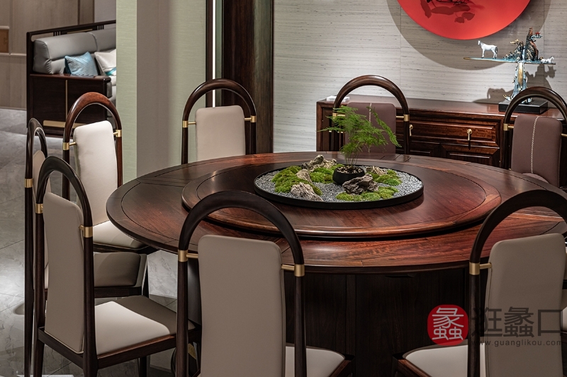 领秀江南家具新中式餐厅实木餐桌椅035