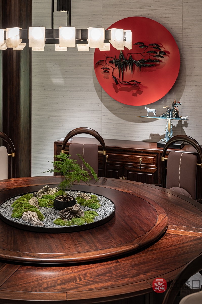 领秀江南家具新中式餐厅实木餐桌椅035