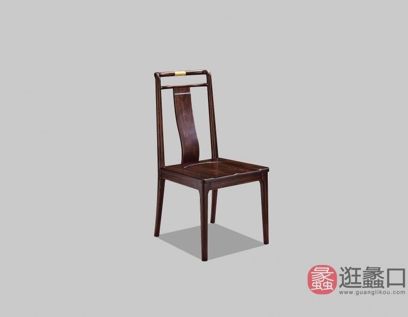 领秀江南家具赛鞋木豆餐厅新中式实木餐椅6113