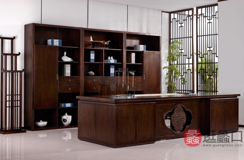 天赫家居·和砚·悟红木办公家具墨梅系列实木办公桌椅100