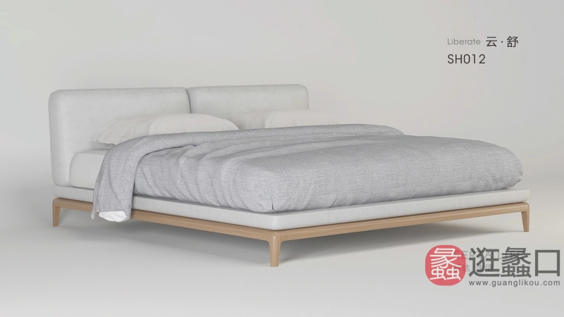 舒达床垫现代实木卧室床008