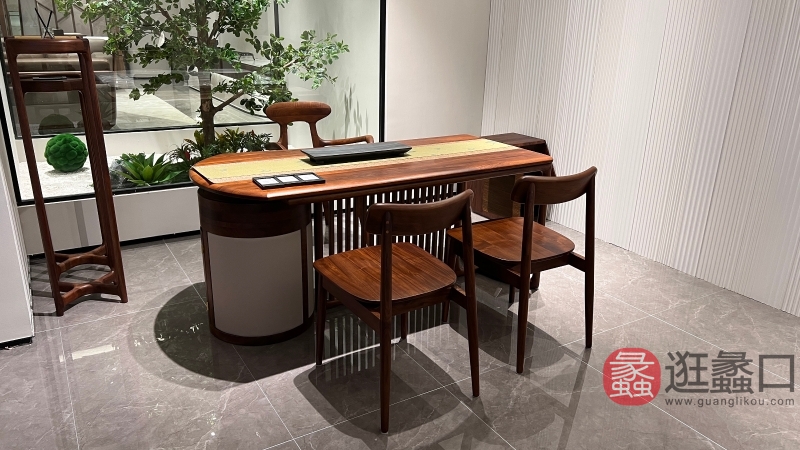 木质感家具·工厂直营店北美黑胡桃意式极简实木书房书桌椅130