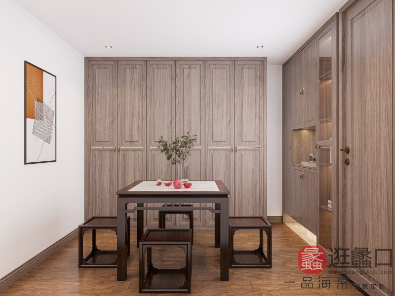 君诺家居·一品海棠·和言家具新中式实木餐厅餐边柜（全屋定制系列）618