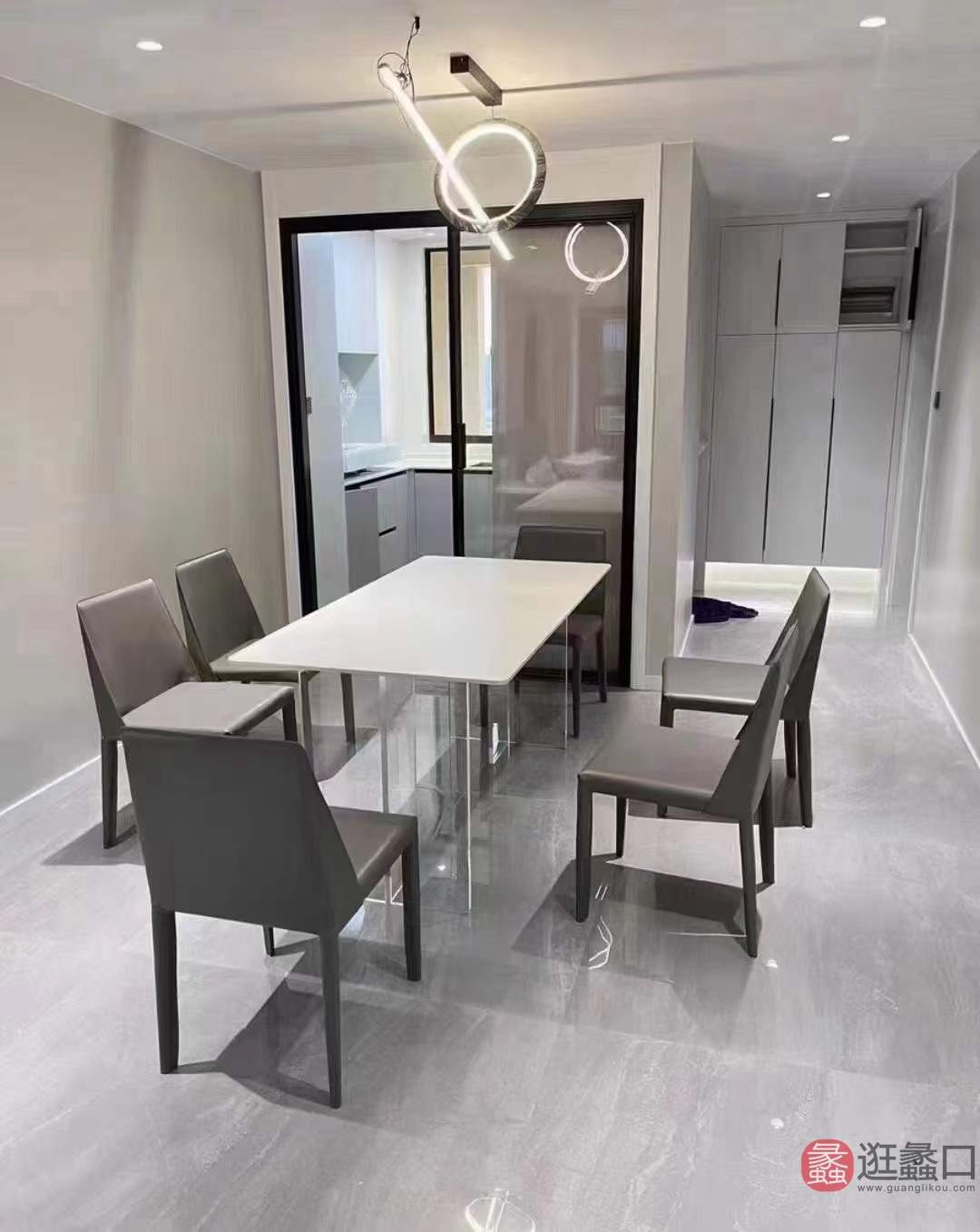 郎意奢&斯特凡家具餐厅意式极简纯白餐桌椅012