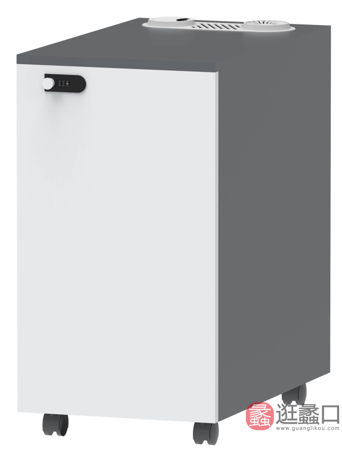 蠡口办公家具办公三聚氢氨板一抽一门活动小柜（可放主机）LT-Q010