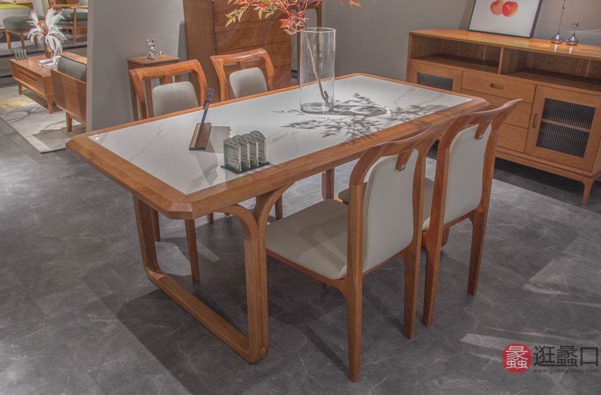 极也北美黑胡桃高定家居餐厅意式极简餐桌椅樱桃木025.