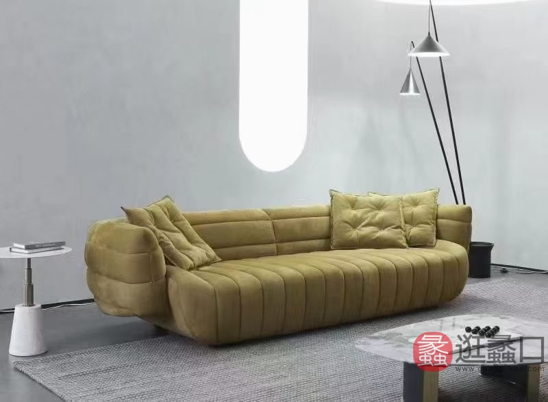 L&D家居北欧风客厅香蕉船沙发三人位异形沙发设计师款LD010
