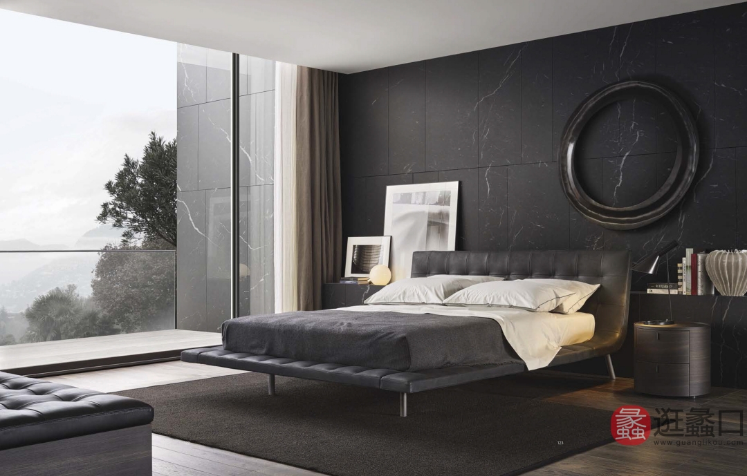 米梵家居意式极简卧室悬浮床现代简约1.8米主卧双人床MIFAN005