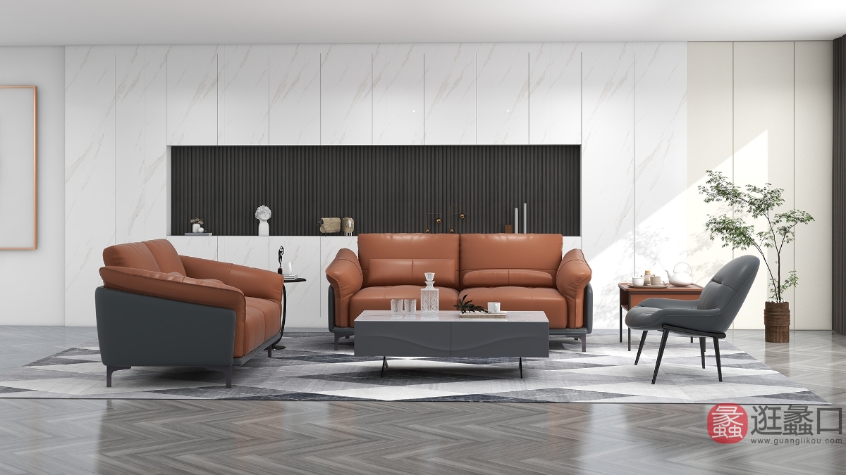 CBD家具客厅现代简约真皮沙发组合cbd007