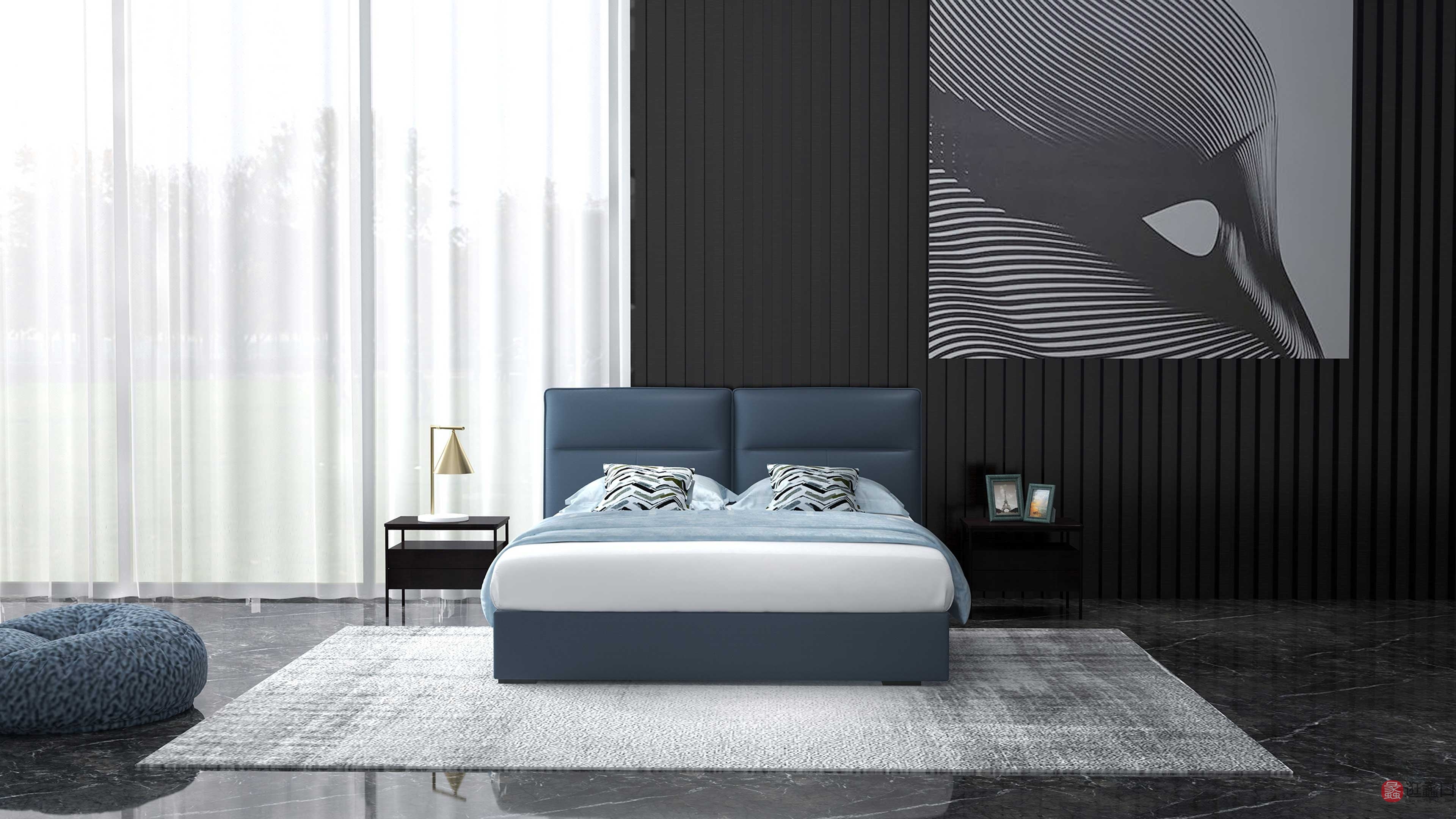 CBD家具卧室现代简约1.8米双人床主卧真皮大床cbd014