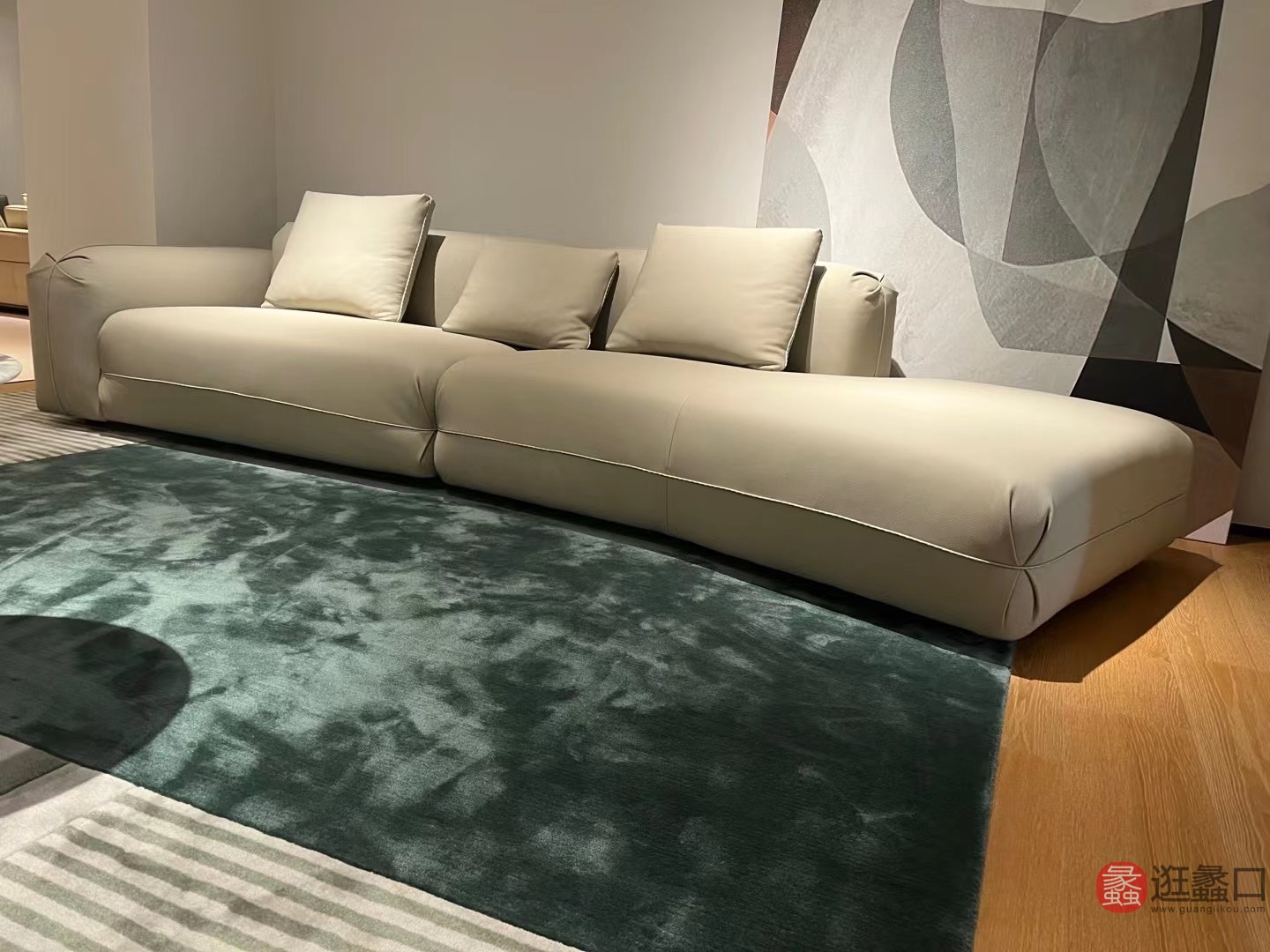 思莱德家具客厅意式极简直排沙发四人位设计师款白色沙发模块云朵沙发SLD007