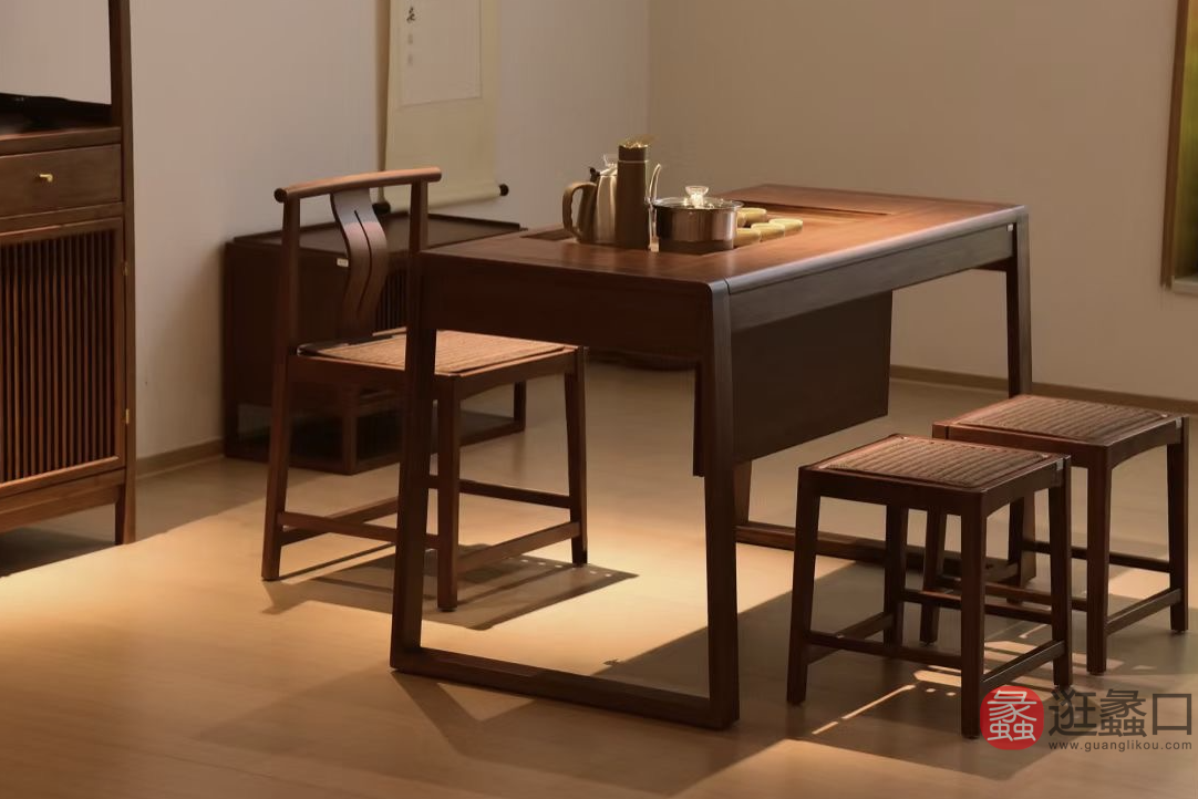 祥福竹空间、茶家具茶室实木喝茶桌椅组合客厅禅意茶桌家用书桌茶几XFZCKJ006