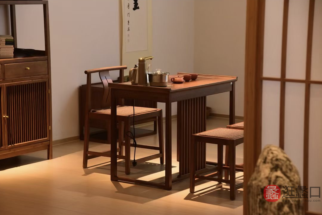祥福竹空间、茶家具茶室实木喝茶桌椅组合客厅禅意茶桌家用书桌茶几XFZCKJ019