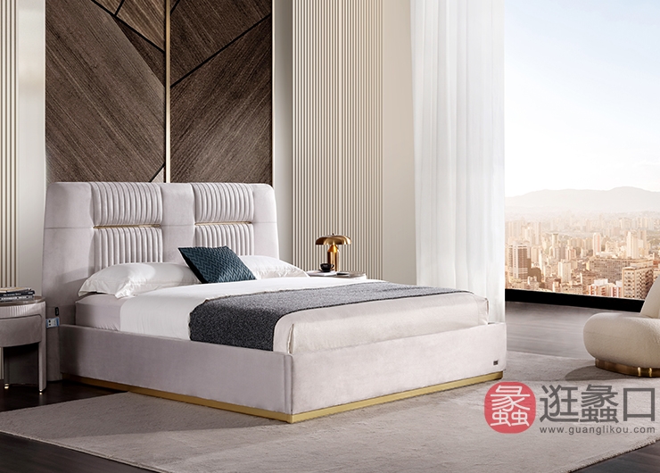 美国丝涟床垫卧室现代轻奢双人床软靠主卧婚床新款SILAN009
