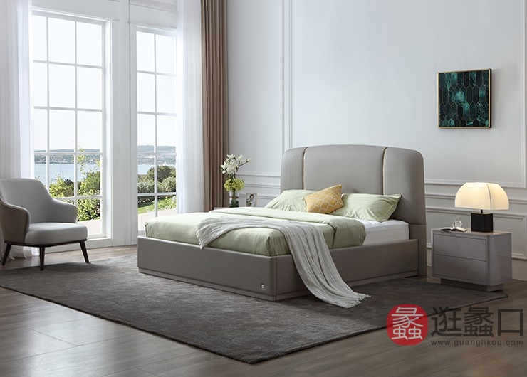美国丝涟床垫卧室现代轻奢双人床软靠主卧婚床新款SILAN017