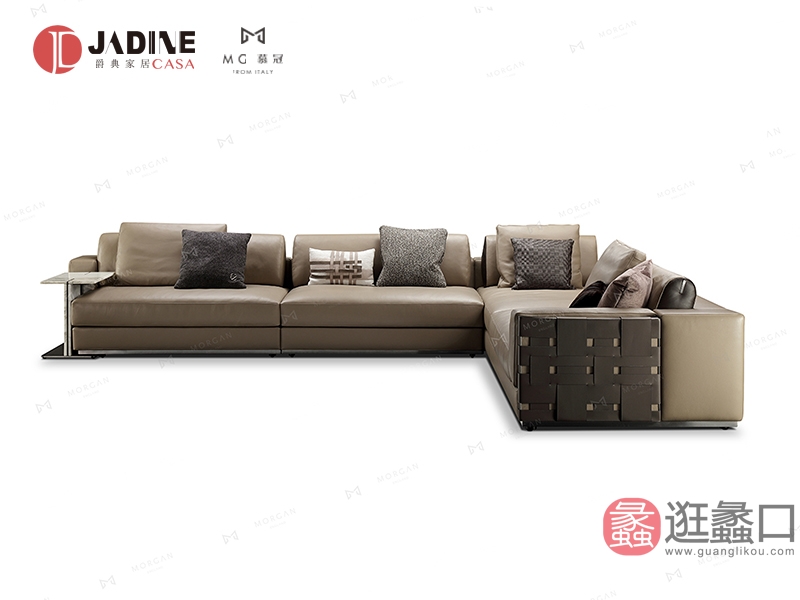 爵典家居·慕冠家具客厅轻奢模块沙发真皮L型沙发MG036