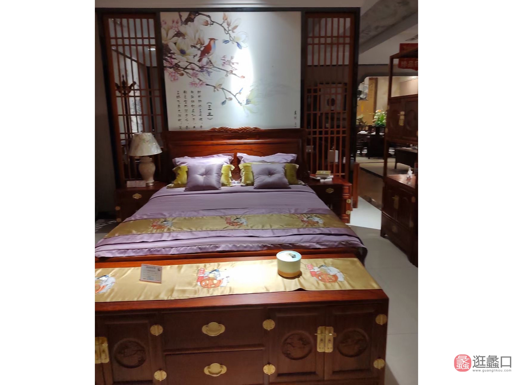年年红木家具卧室中式实木双人床红木NNHM006