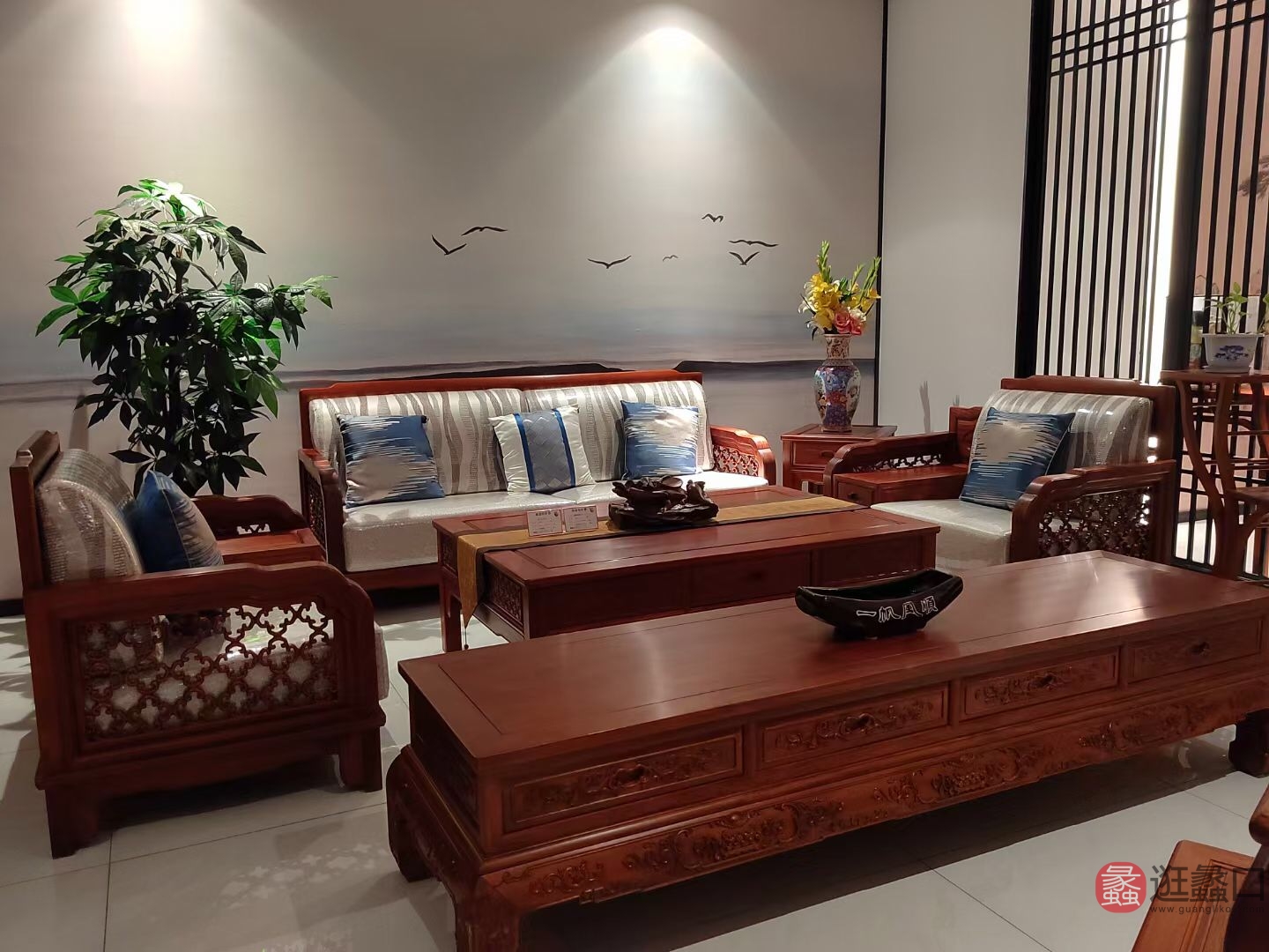年年红木家具客厅中式实木沙发组合红木NNHM008