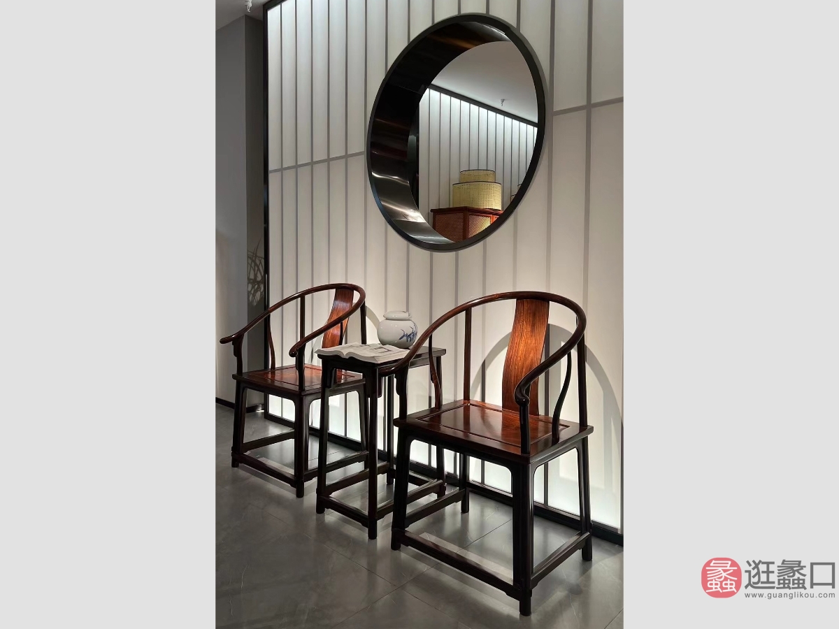 天元人和家具客厅新宋式红木休闲椅阔叶黄檀（黑酸枝）TTRH018