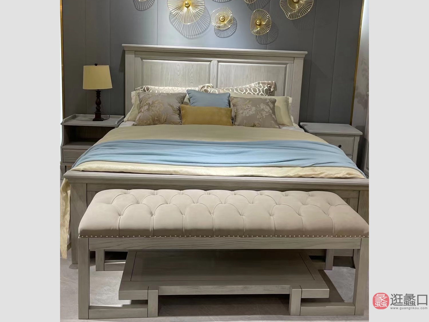 利美达家具卧室美式轻奢实木床双人床主卧LMD005