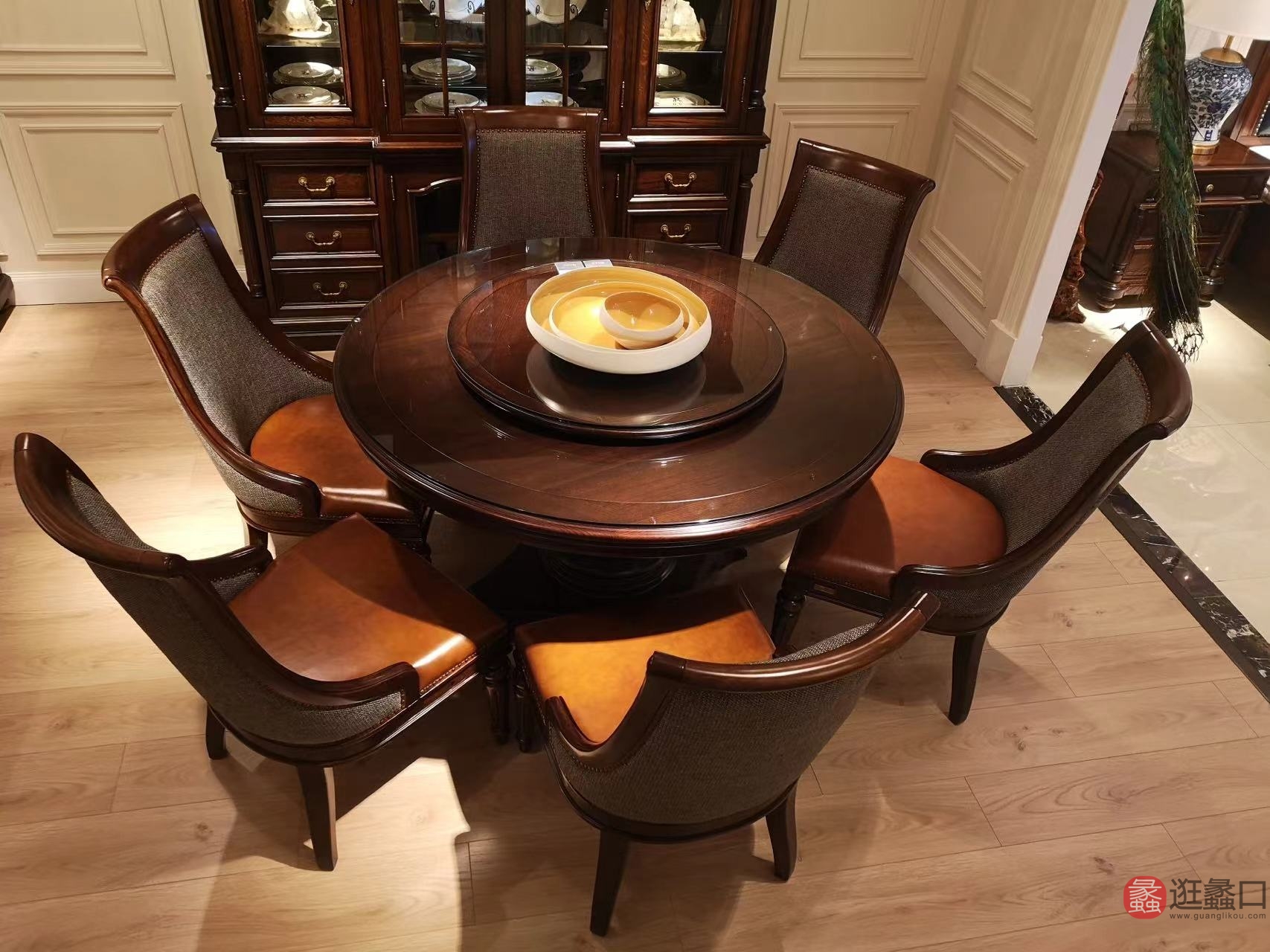晟洋宾州一号家具餐厅美式实木餐桌椅北美郁金香木+橡胶木SYBZ014