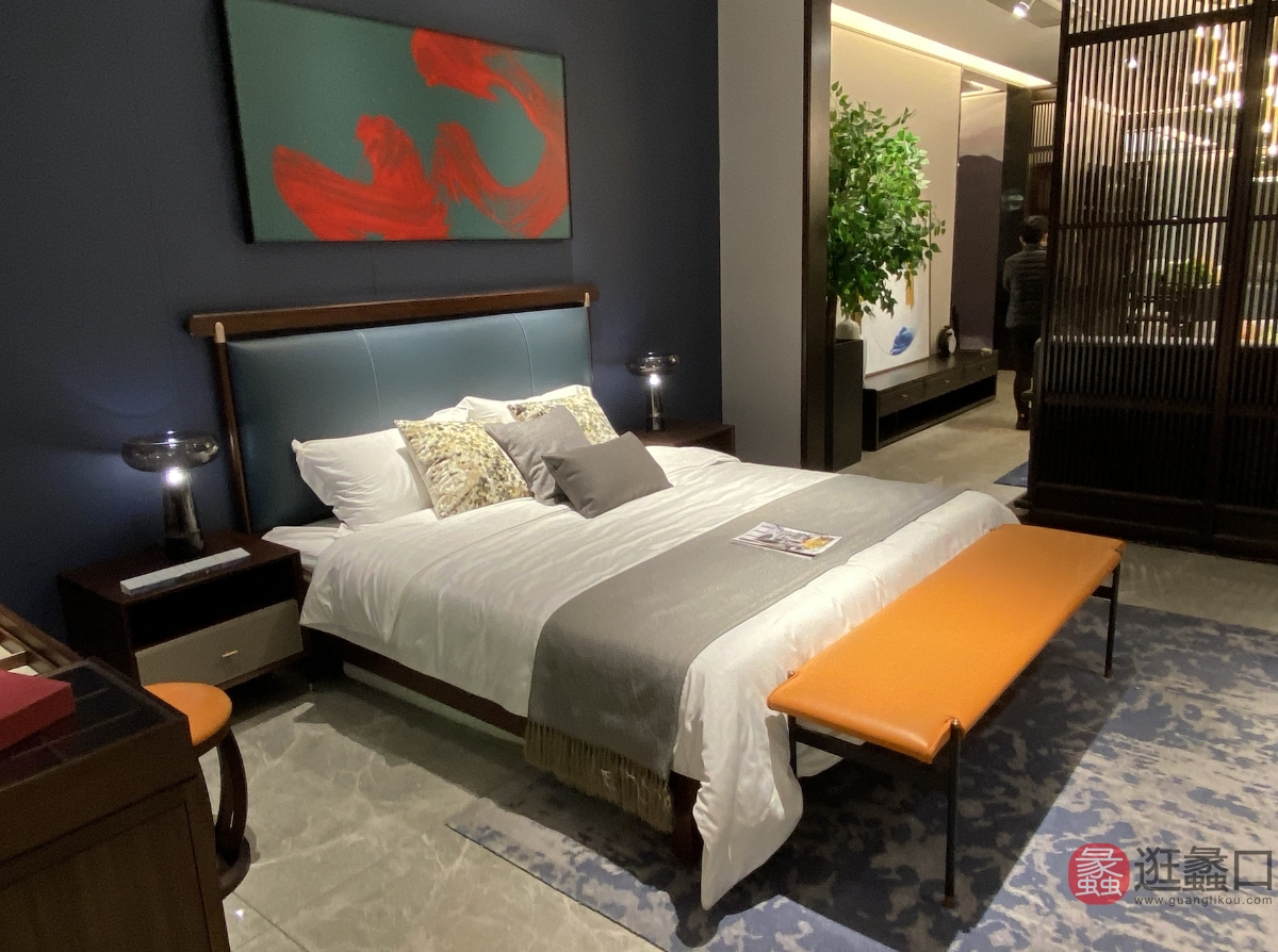 阅界新中式家具卧室床yj046