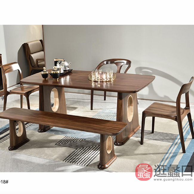 寓承新中式家具餐厅餐桌椅YUCHENG016
