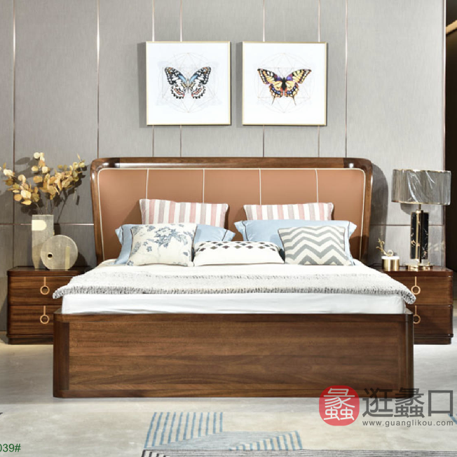 寓承新中式家具卧室床YUCHENG022