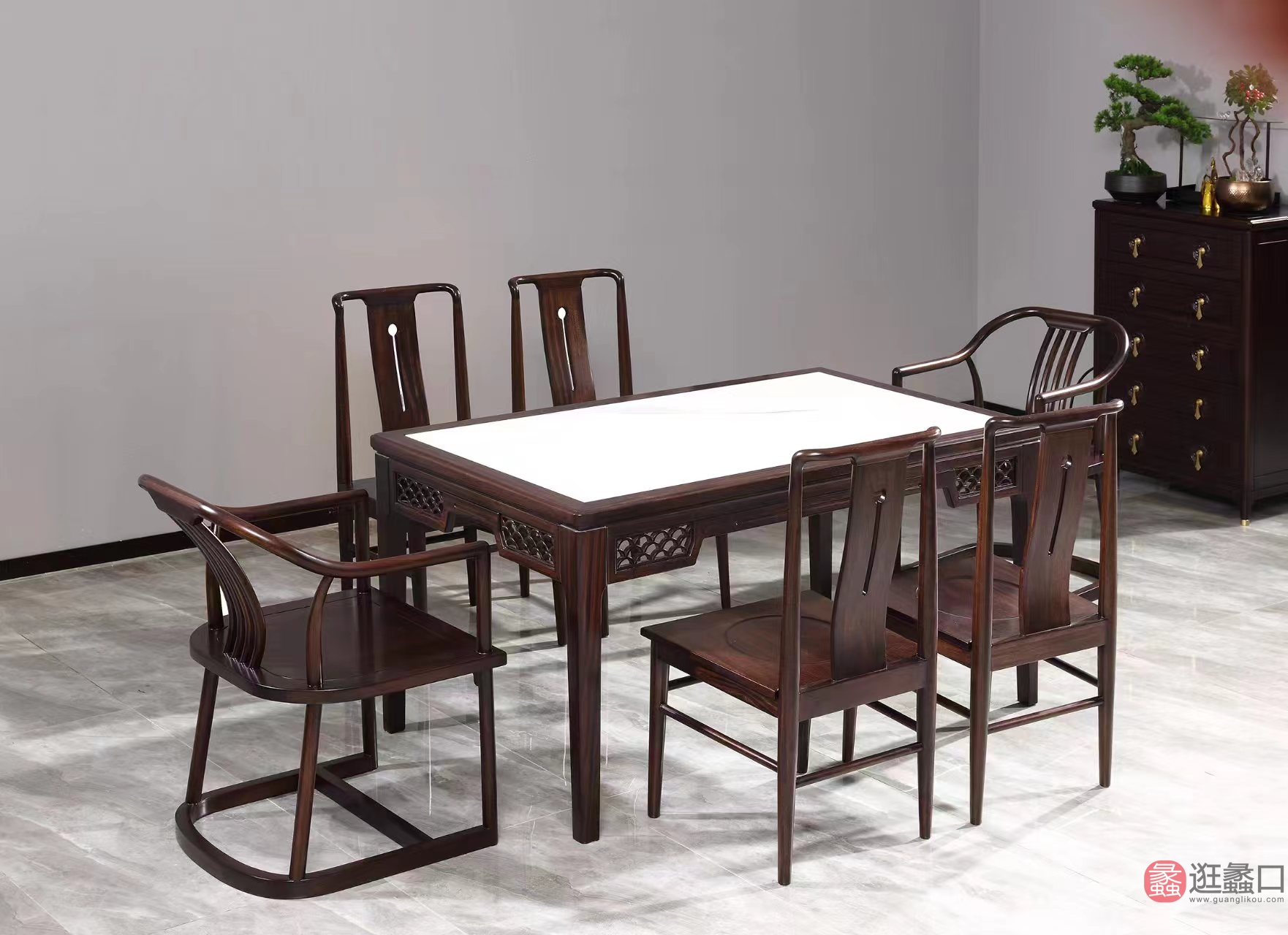 檀韵新中式家具餐厅餐桌椅TY013