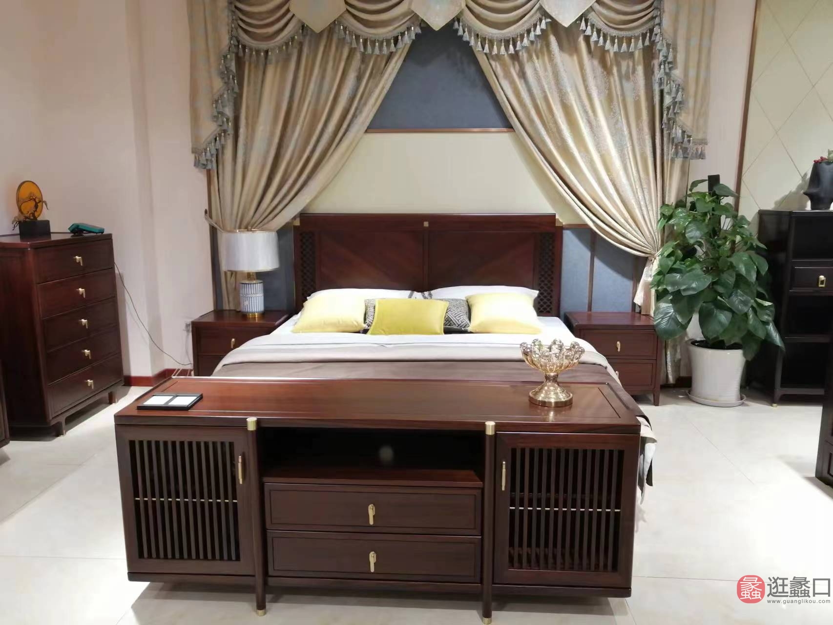 檀韵新中式家具卧室床TY020