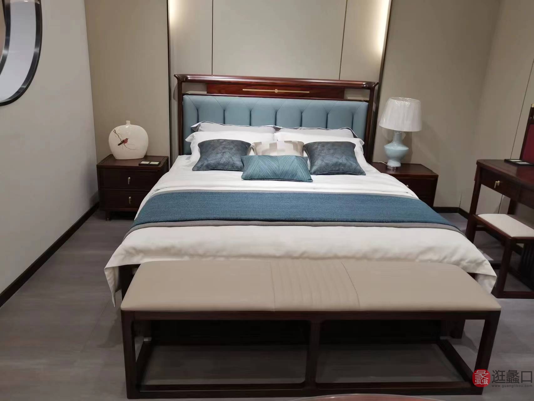 檀韵新中式家具卧室床TY022