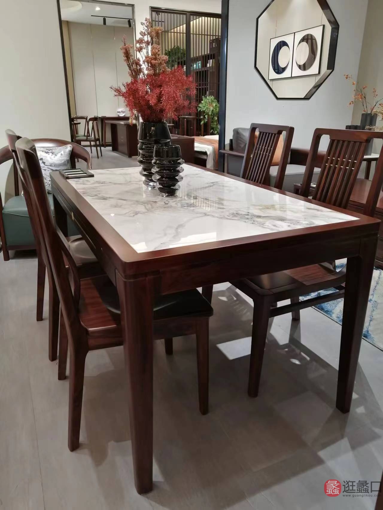 檀韵新中式家具餐厅餐桌椅TY025